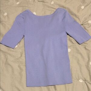 NWT Banana Republic Light Purple Short Sleeve Ribbed Top